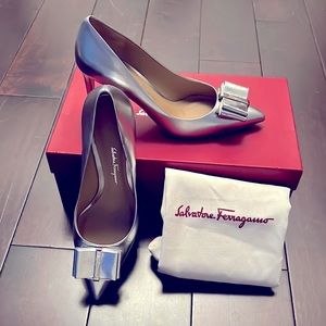 Salvador Ferregamo silver shoes